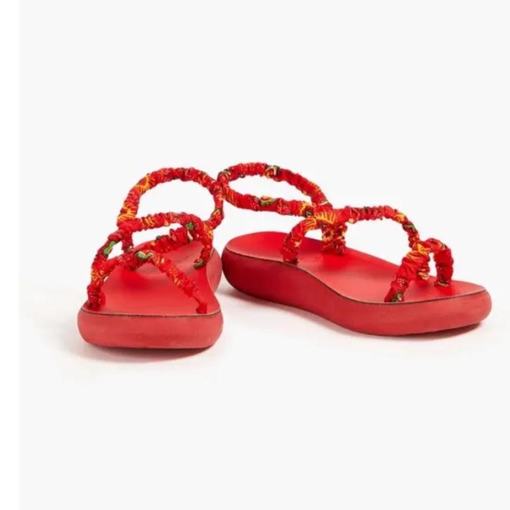 Ancient Greek Eleftheria Printed Woven Platform Sandals size 9.5 - Picture 7 of 8